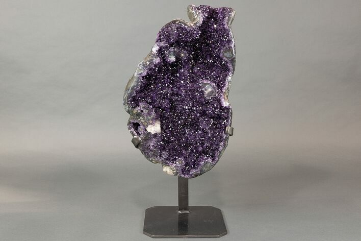 Amethyst Geode with Metal Stand - Deep Purple Crystals #227743